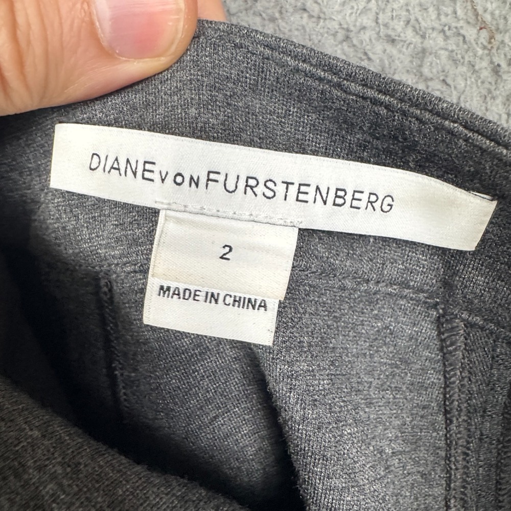 Diane von Furstenburg Skirt Womens 2 Gray Carlita Flared Trumpet Preppy Tennis - Picture 4 of 13